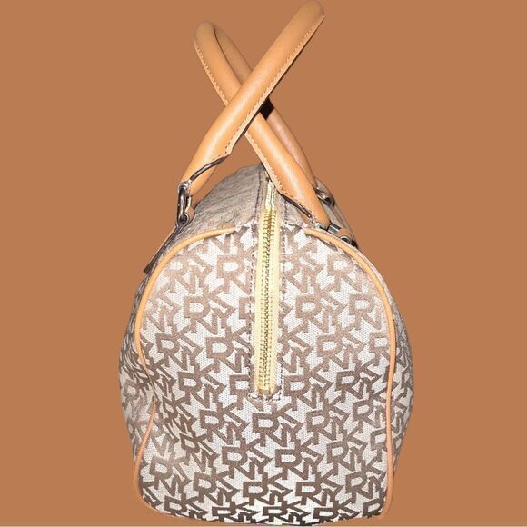 Dkny Brown and taupe satchel with classic style!! - Picture 6 of 11
